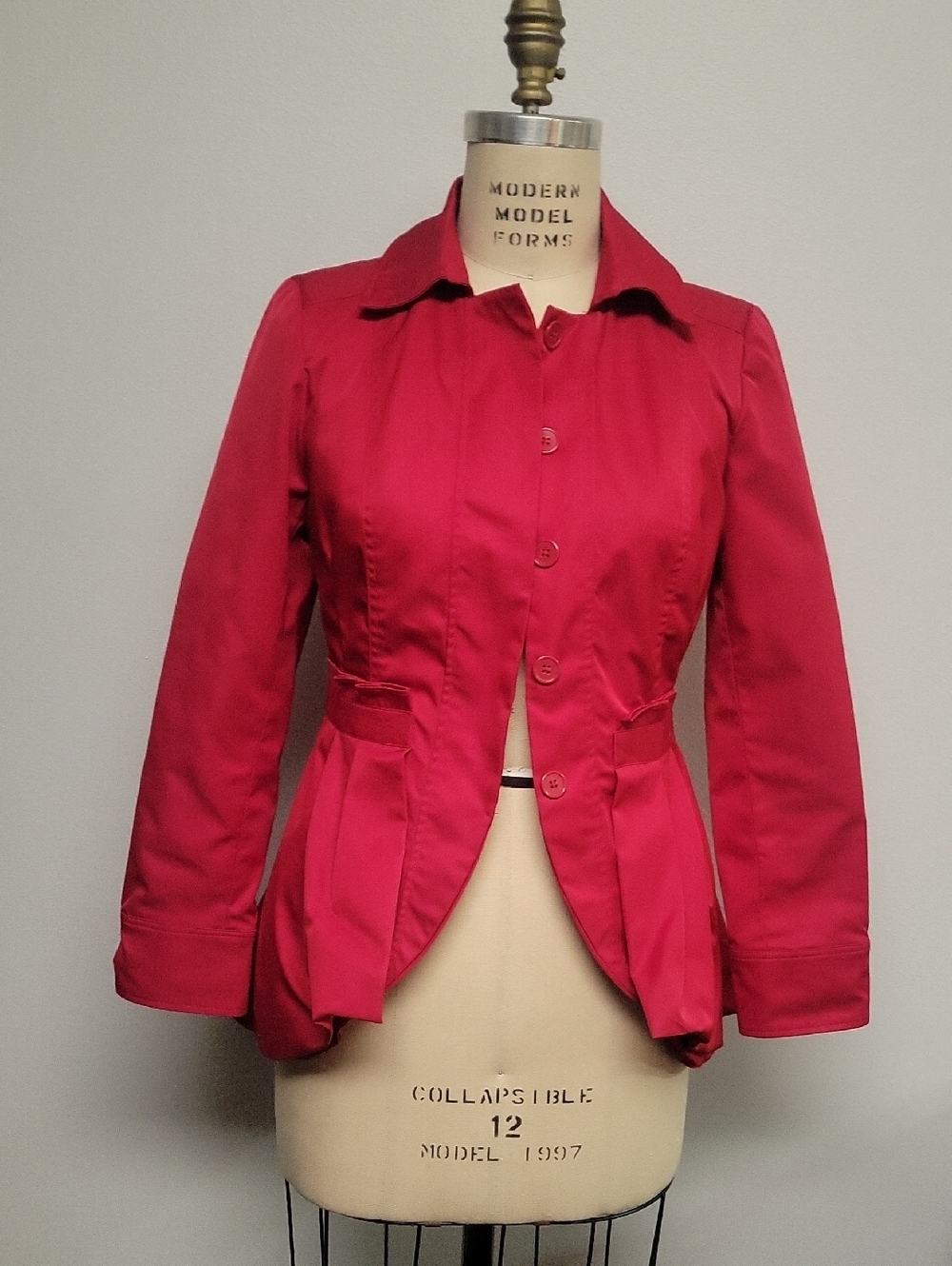 Cynthia Rowley Red Tailored Peplum Blazer